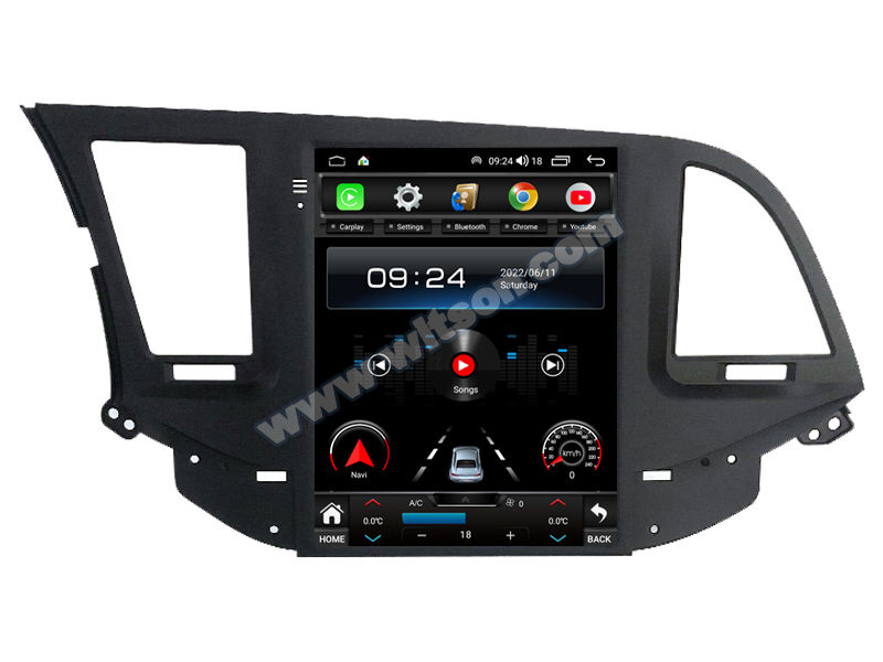 9.7'' Tesla Vertical ScreenFor Hyundai Elantra 2016-2018 Android Car Multimedia Player(THB/THV1275A)