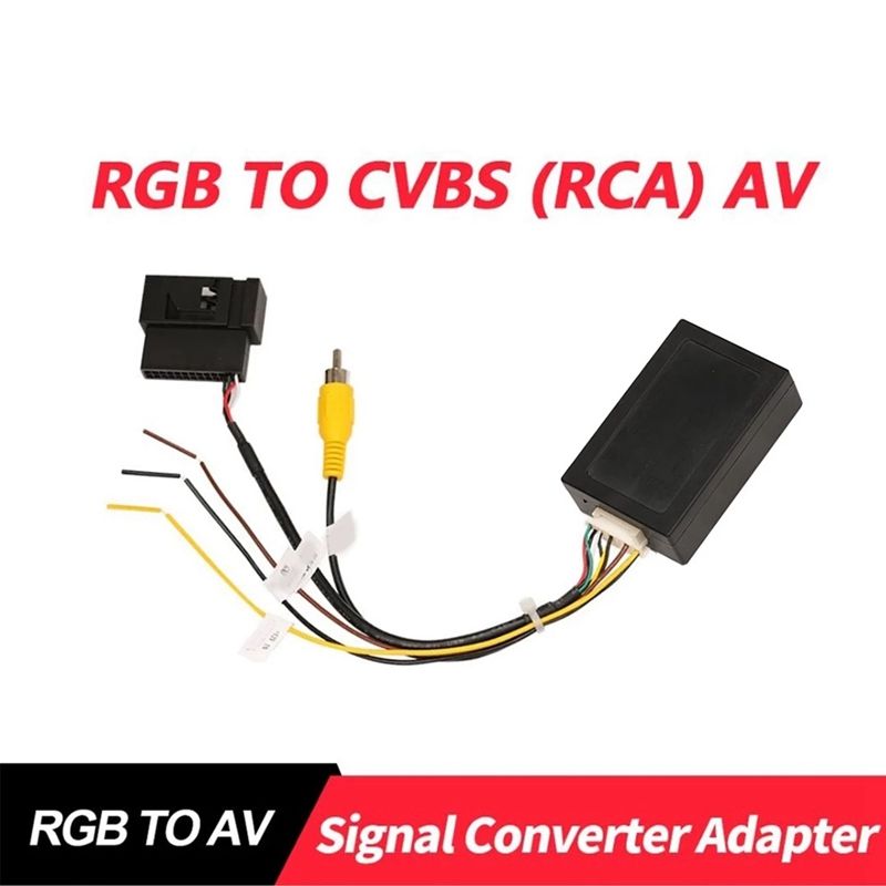 For OEM Factory Car Backup Rear View Camera RGB to AV Converter Adapter Box for Volkswagen VW Passat CC Tiguan Magotan(L-001)