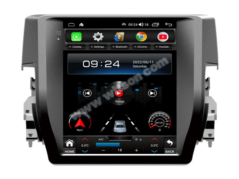 9.7'' Tesla Vertical Screen For Honda Civic 2016- 2018 Android Car Multimedia Player(THB/THV1322)