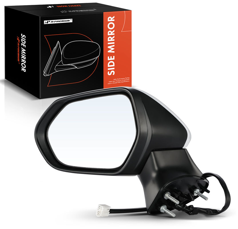 Front Driver White Power Heated Mirror with 6-Pin for Toyota Camry 2018-2022
