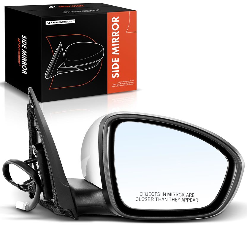 Front Passenger White Power Mirror with 3-Pin for Nissan Sentra 2020 2021 2022