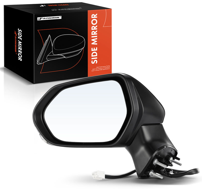 Front Driver Black Power Heated Mirror with 6-Pins for Toyota Camry 2018-2022