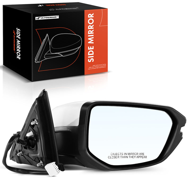 Front Passenger White Power Heated Mirror with Turn Signal for Honda Civic 16-21