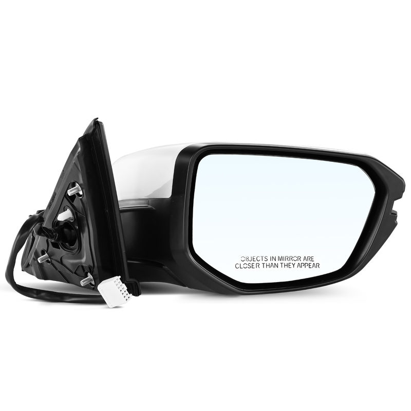 Front Passenger White Power Heated Mirror with Turn Signal for Honda Civic 16-21