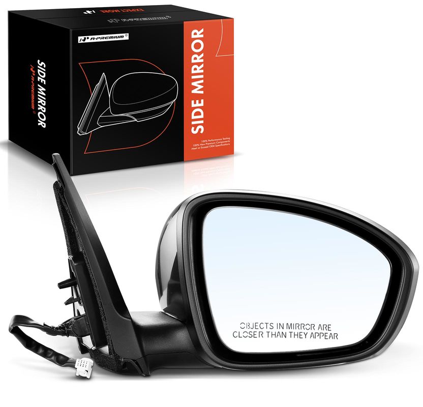 Front Passenger Black Power Mirror with 3-Pin for Nissan Sentra 2020-2022