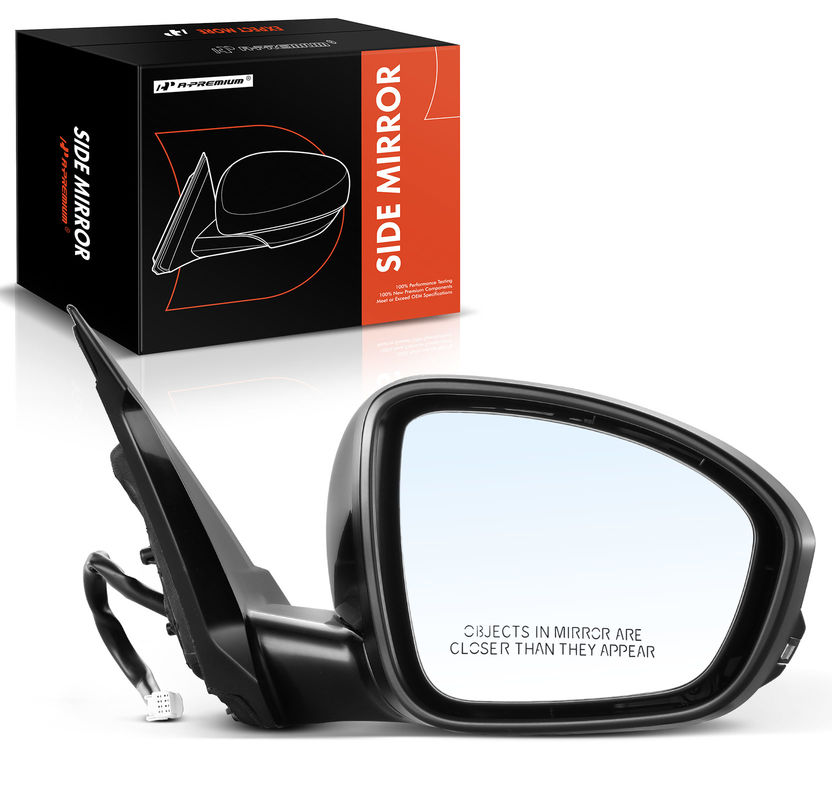 Front Right Black Power Heated Mirror with TurnSignal for Nissan Altima 19-21