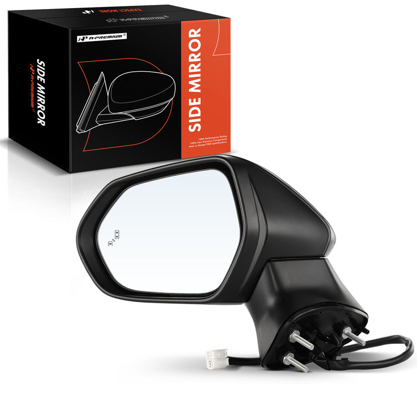 Front Driver Black Power Heated Mirror with 7-Pins for Toyota Camry 2018-2022