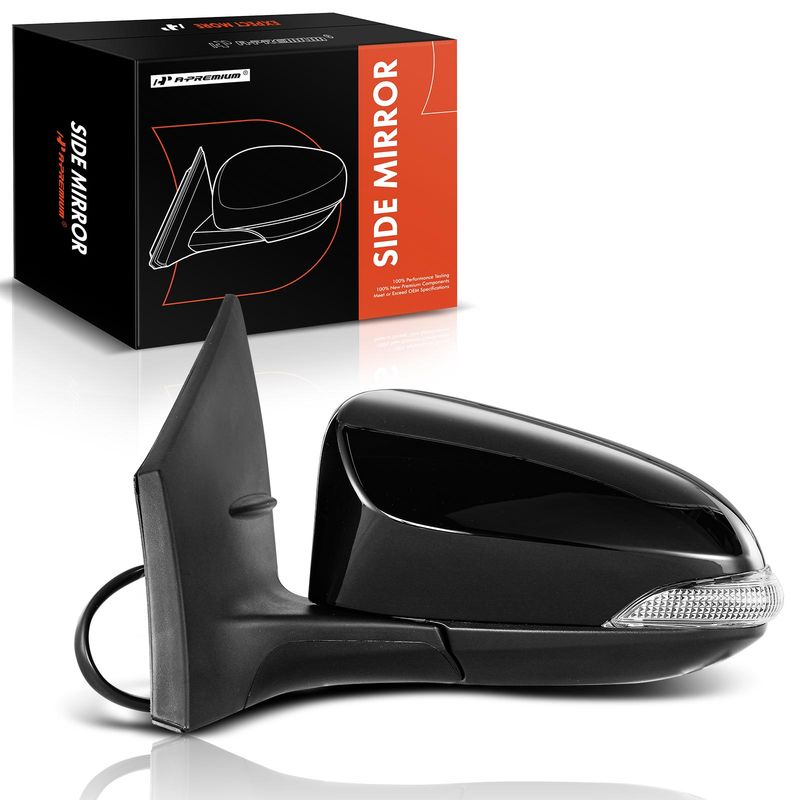 Front Driver Black Power Heated Mirror for Toyota Corolla 2014-2019