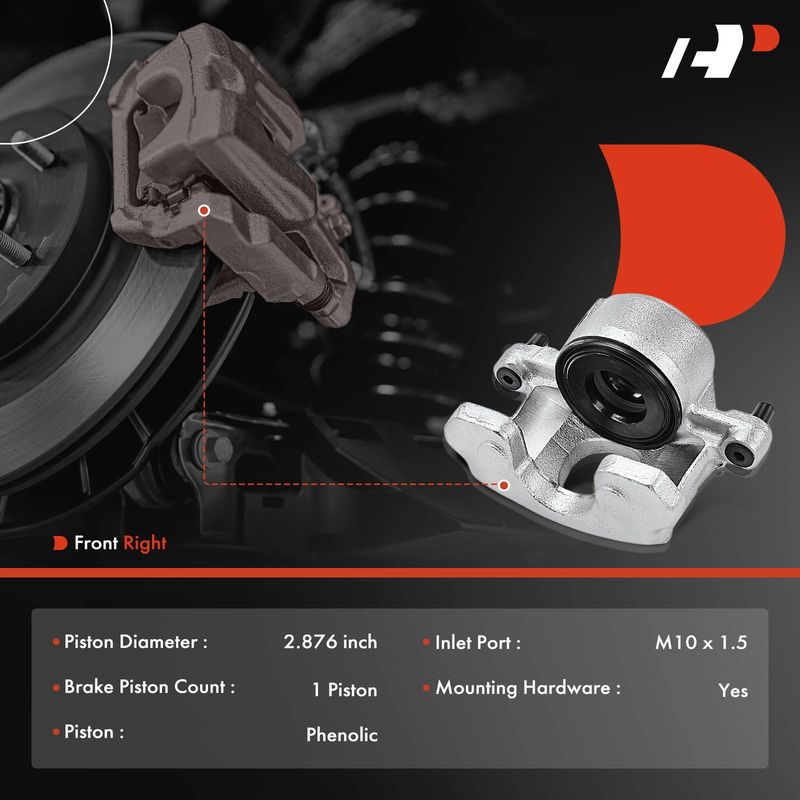 Front Passenger Brake Caliper for Lincoln Town Car Mark VII Ford Crown Victoria