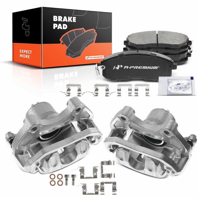 6x Front Disc Brake Calipers + Ceramic Pads for Infiniti I35 Nissan Altima 02-06