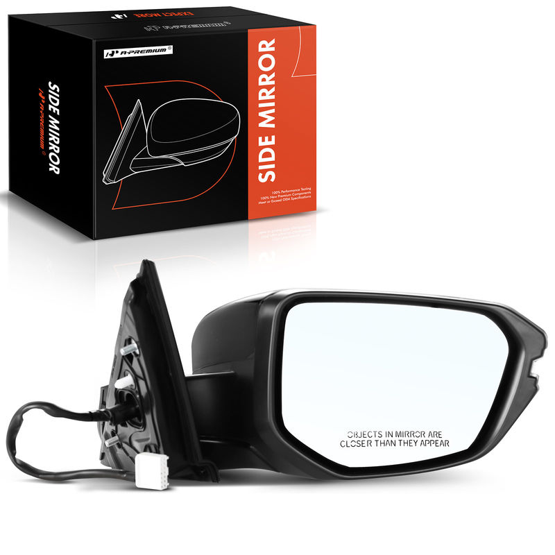 Front Passenger Black Power Heated Mirror with Turn Lamp for Honda Civic 16-21