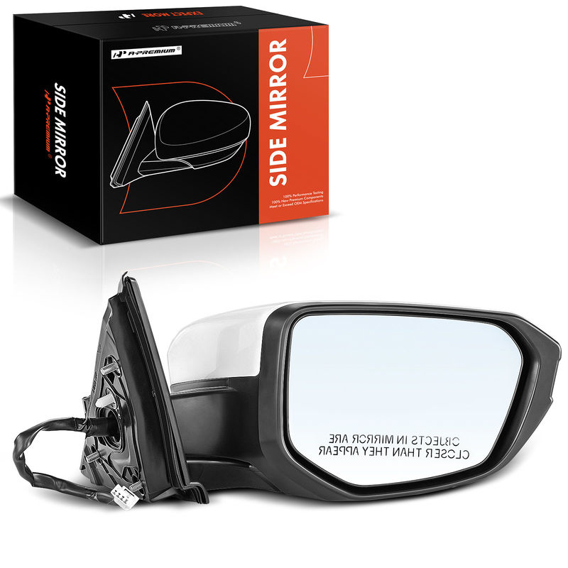 Front Passenger White Power Mirror with 3-Pin for Honda Civic 2016-2021