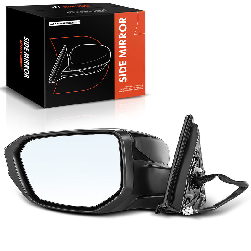 Front Driver Black Power Mirror with 3-Pin for Honda Civic 2016-2021 1.5L 2.0L