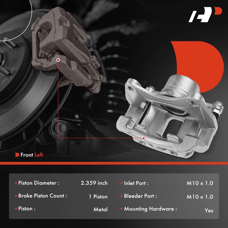 Front Driver Brake Caliper with Bracket for Hyundai Azera 2012-2017 V6 3.3L