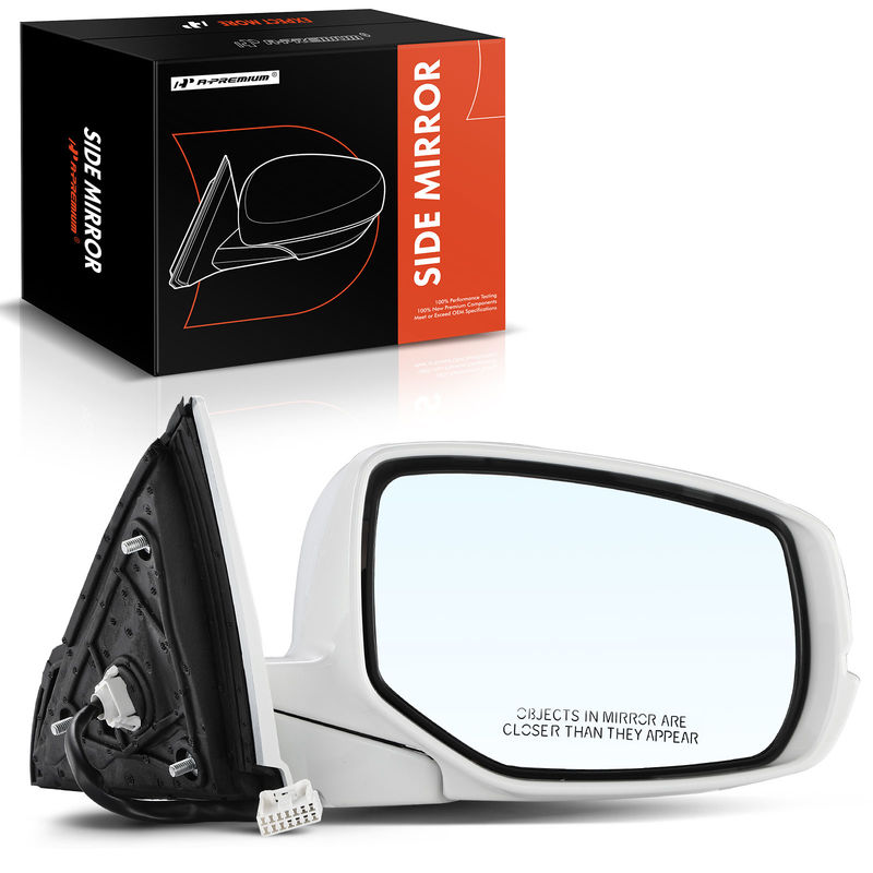 Front Right White Power Heated Mirror with Turn Signal for Honda Accord 13-17