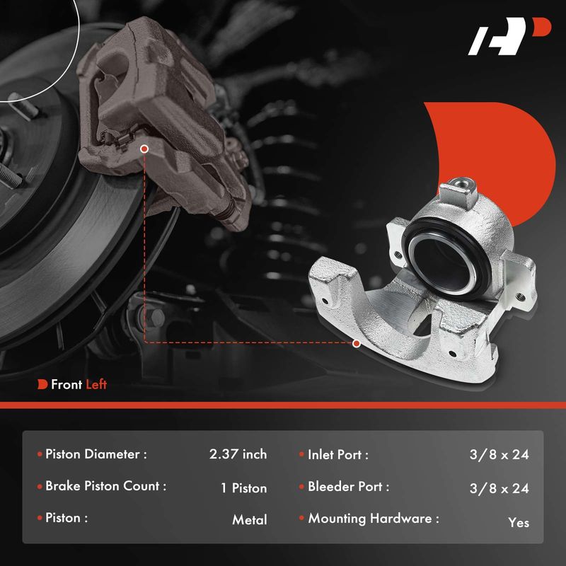 Front Driver Brake Caliper for Ford Mustang 1968-1973 Mercury Cougar Montego