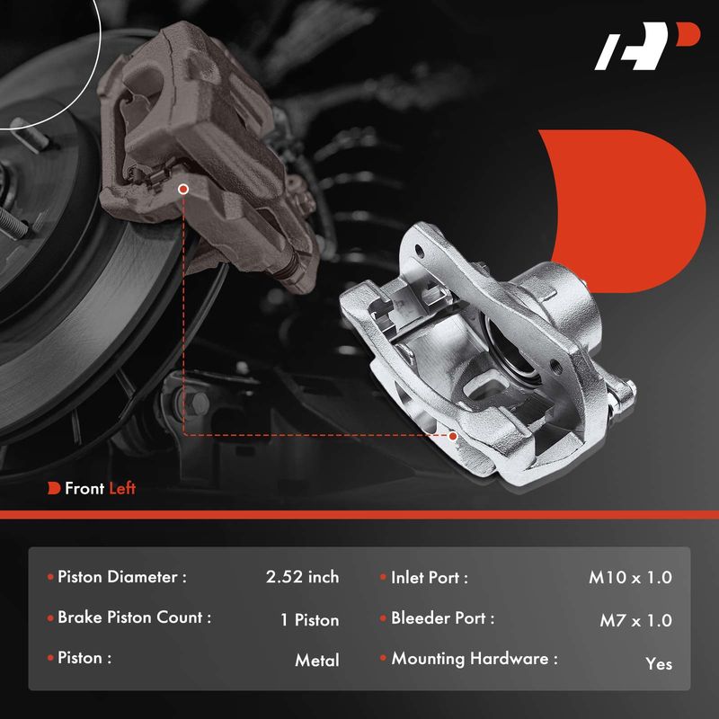 Front Driver Brake Caliper with Bracket for Toyota RAV4 2006-2018 North American
