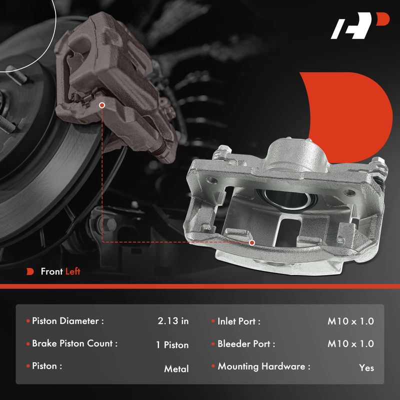Front Driver Brake Caliper with Bracket for Honda Civic 2006-2015 Acura CSX