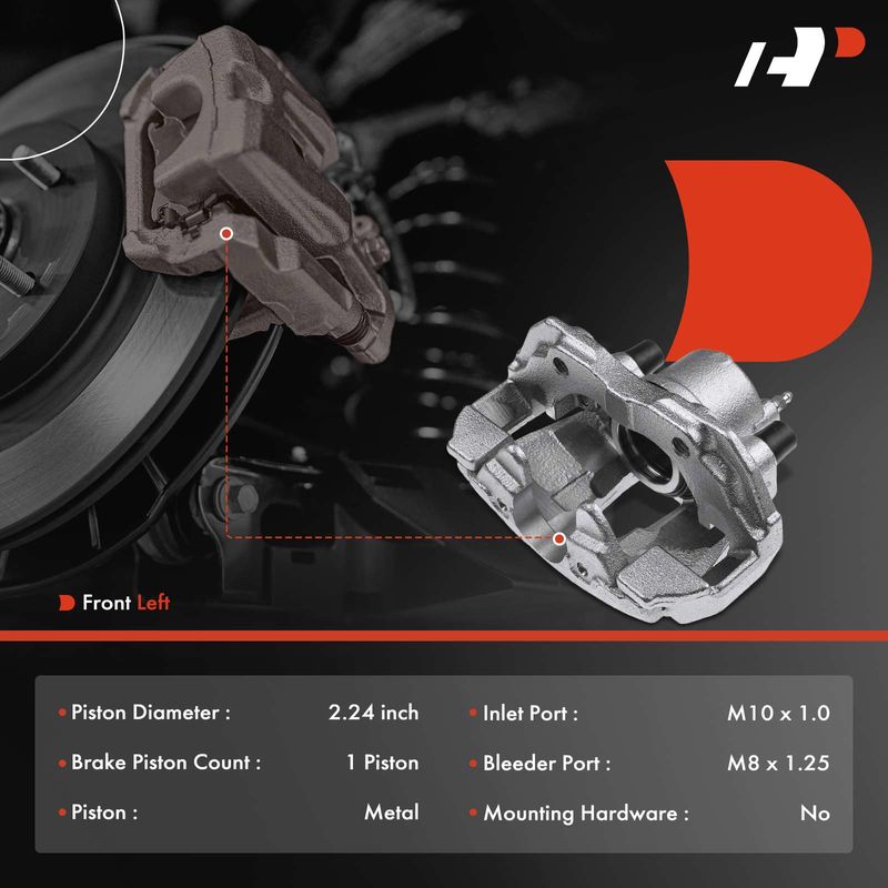 Front Driver Brake Caliper with Bracket for Ford Focus 2012-2018 Escape C-Max