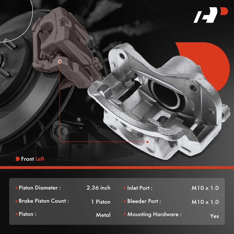 Front Driver Brake Caliper with Bracket for Kia Sportage 2011-2016 Tucson