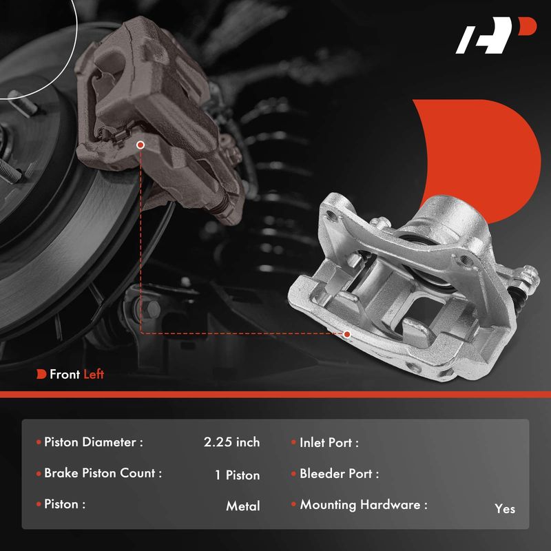 Front Driver Brake Caliper with Bracket for Kia Soul 2014-2018 1.6L 2.0L