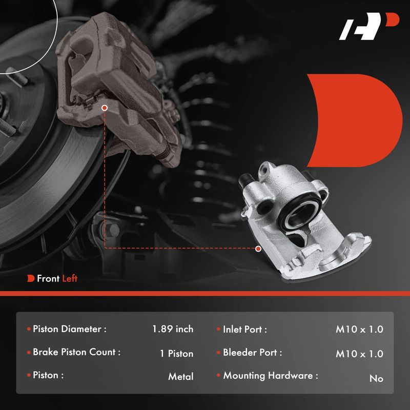 Front Driver Brake Caliper for VW Derby 95-09 Golf Jetta Seat Cordoba 01-02