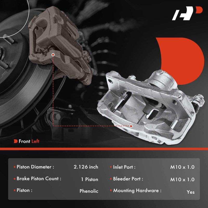 Front Driver Brake Caliper with Bracket for Mazda 3 3 Sport 2014-2016 CX-3 FWD