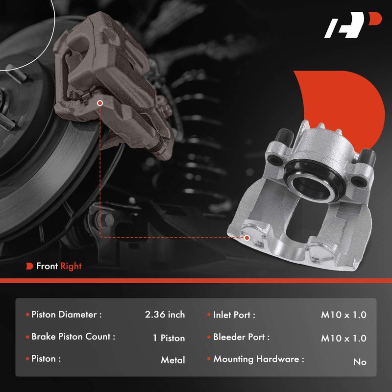Front Passenger Brake Caliper for Volvo S60 V70 2001-2007 S80 1999-2006