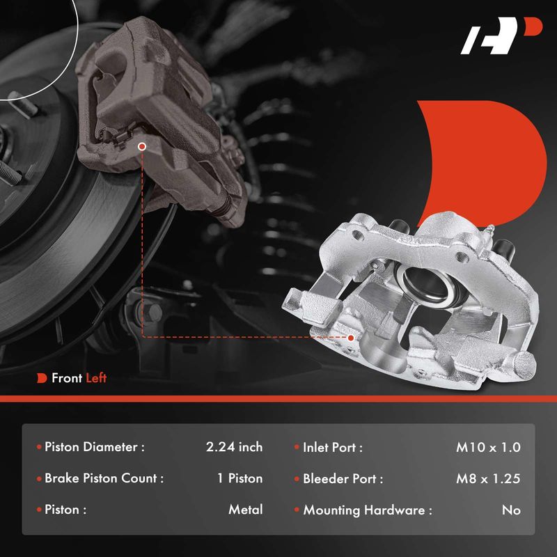 Front Driver Brake Caliper with Bracket for Mazda 3 2005-2007 5 06-07 2.0L 2.3L