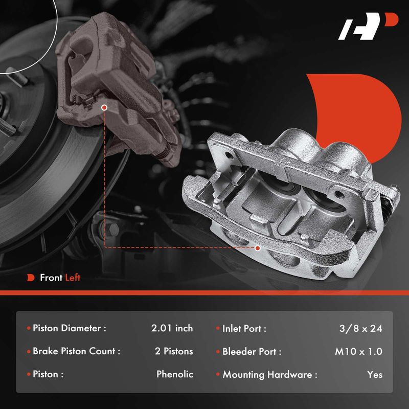 Front Driver Brake Caliper with Bracket for Ford F-150 Heritage 2004 New Model