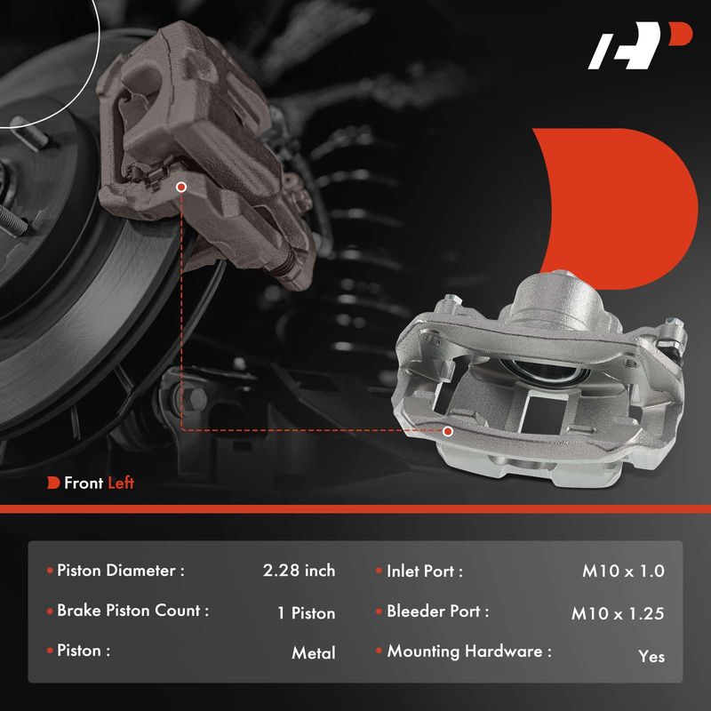 Front Driver Brake Caliper with Bracket for Honda Accord 2013-2017