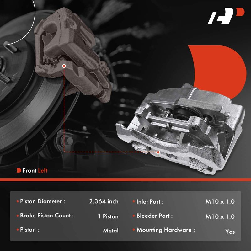 Front Driver Brake Caliper with Bracket for Volvo S60 S80 V60 V70 XC70