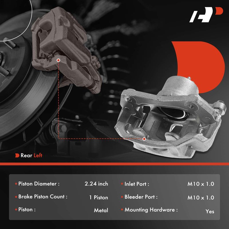 Front Driver Brake Caliper with Bracket for Hyundai Tucson Kia Sportage FWD