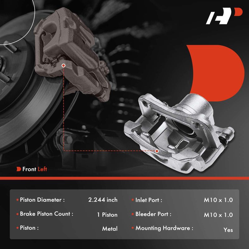 Front Driver Brake Caliper with Bracket for Hyundai Elantra GT Kia Forte Forte5