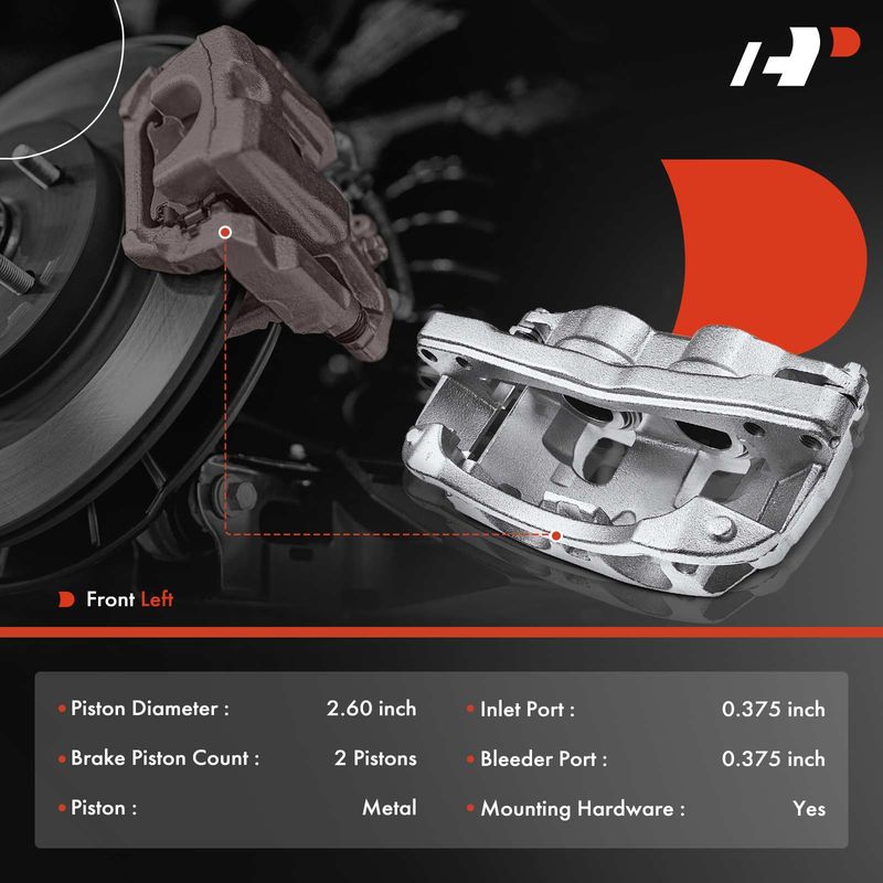 Front Driver Brake Caliper with Bracket for Ford F-450 F-550 Super Duty 17-20