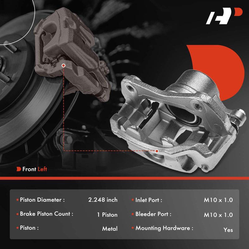 Front Driver Brake Caliper w/ Bracket for Hyundai Elantra 09-12 Kia Forte Forte5