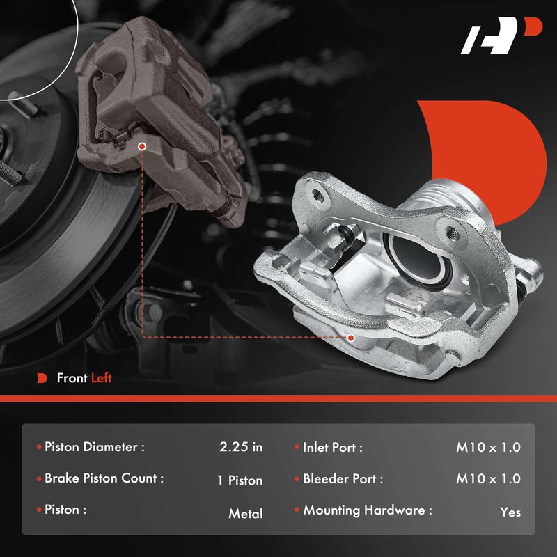 Front Driver Brake Caliper with Bracket for Hyundai Tiburon SE Model 2.7L 06-08