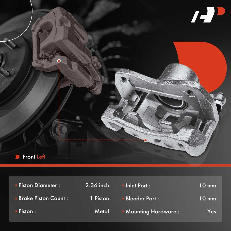 Front Driver Brake Caliper with Bracket for Hyundai Tucson 16-21 Kia Sportage