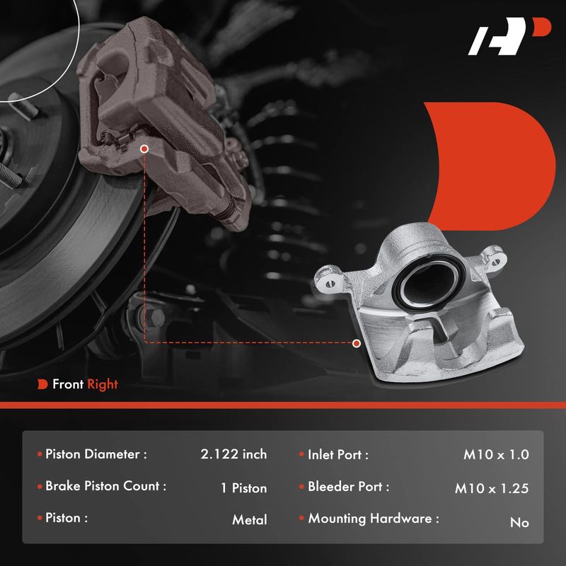 Front Passenger Brake Caliper for Honda Civic 1993-1995 Civic del Sol 1994-1997