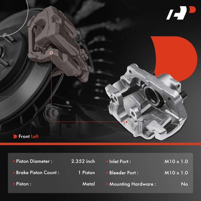 Front Driver Brake Caliper with Bracket for BMW X5 2007-2013 X6 2011-2014