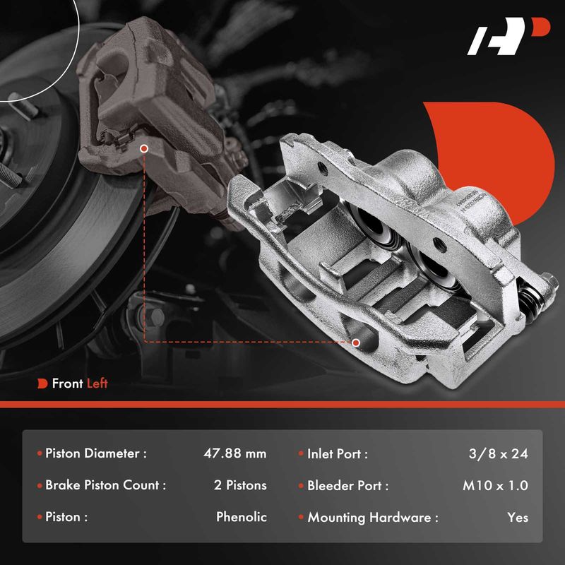 Front Driver Brake Caliper with Bracket for Ford Crown Victoria Lincoln Town Car