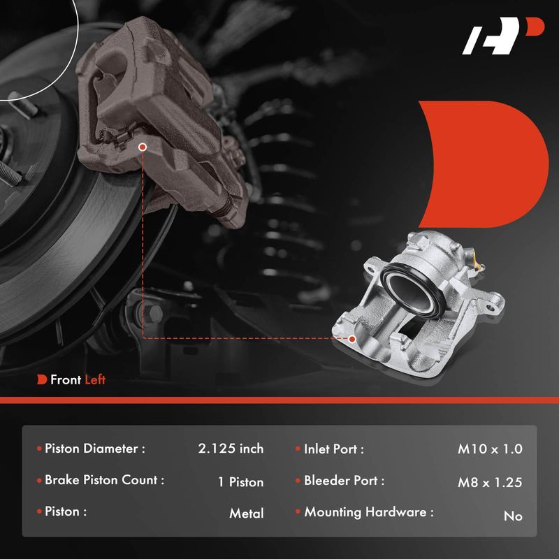 Front Driver Brake Caliper for Mercedes-Benz W201 190D 1984-1989 190E 1984-1986