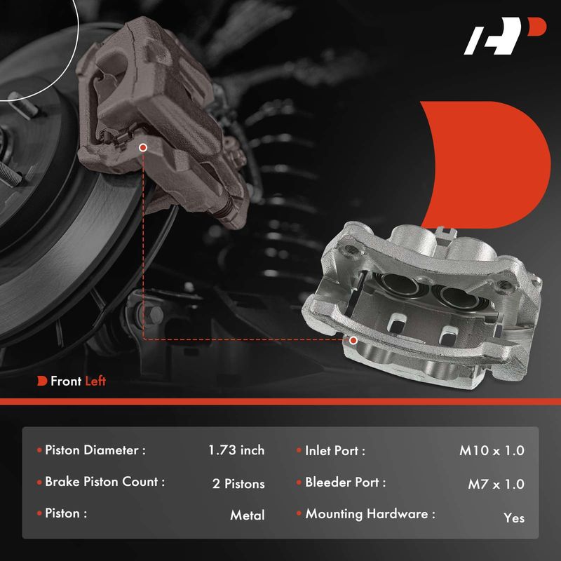 Front Driver Brake Caliper with Bracket for Nissan Rogue Infiniti Q50 2014-2018