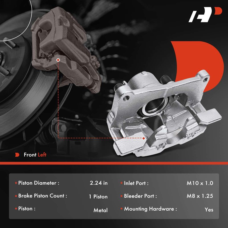 Front Driver Brake Caliper with Bracket for Mazda 6 L4 2.3L 2006-2007