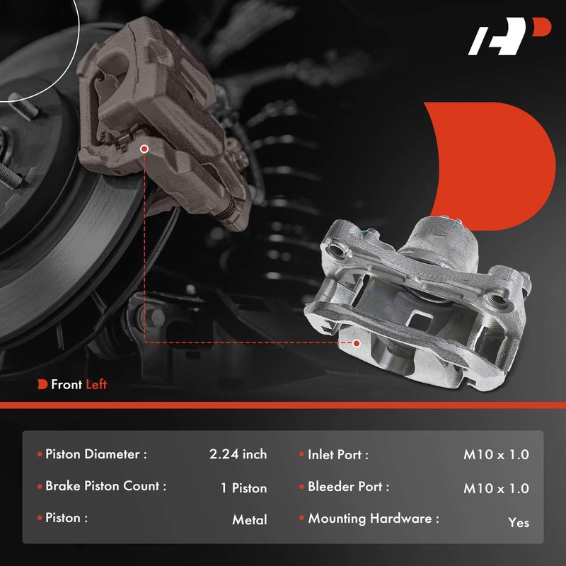 Front Driver Brake Caliper with Bracket for Nissan Juke 2011-2017 Sentra 1.6L