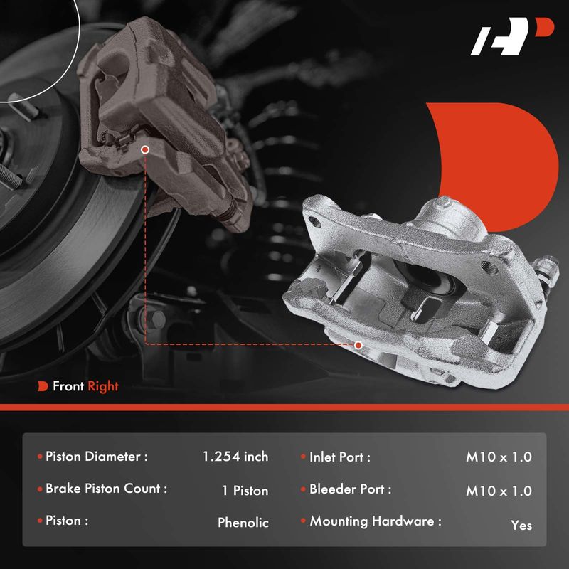 Front Passenger Brake Caliper w/ Bracket for Mazda 3 3 Sport 2014-2016 CX-3 AWD
