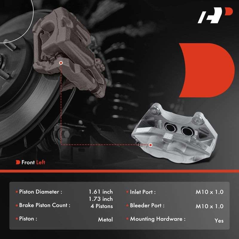 Front Driver Brake Caliper for Niasan 370Z Infiniti FX50 G37 M37 M56 Q50 Q60 Q70