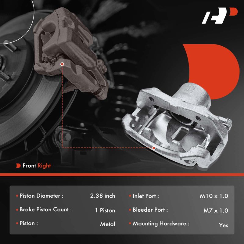 Front Passenger Brake Caliper with Bracket for Toyota Tacoma 2005-2015 2.7L 4.0L