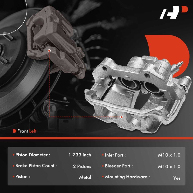 Front Driver Brake Caliper with Bracket for Mercedes-Benz GLK350 X204 2010-2015
