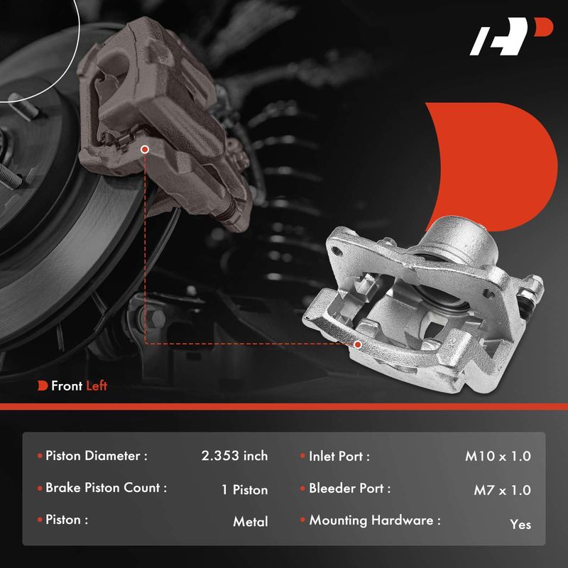 Front Driver Brake Caliper with Bracket for Toyota Yaris 2012-2018 SE Model